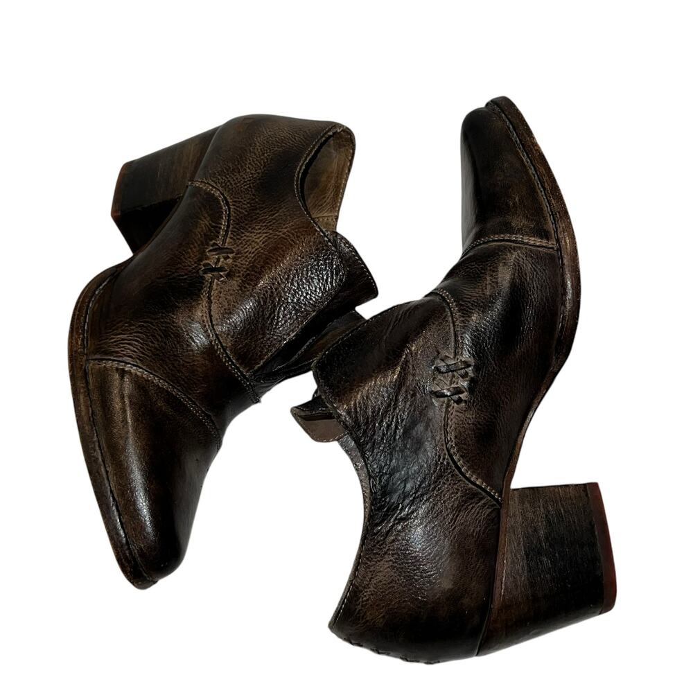 Bed Stu Helen Leather Heeled Ankle Bootie Shoes Dark Brown Point Toe Women 7.5 - Picture 11 of 16